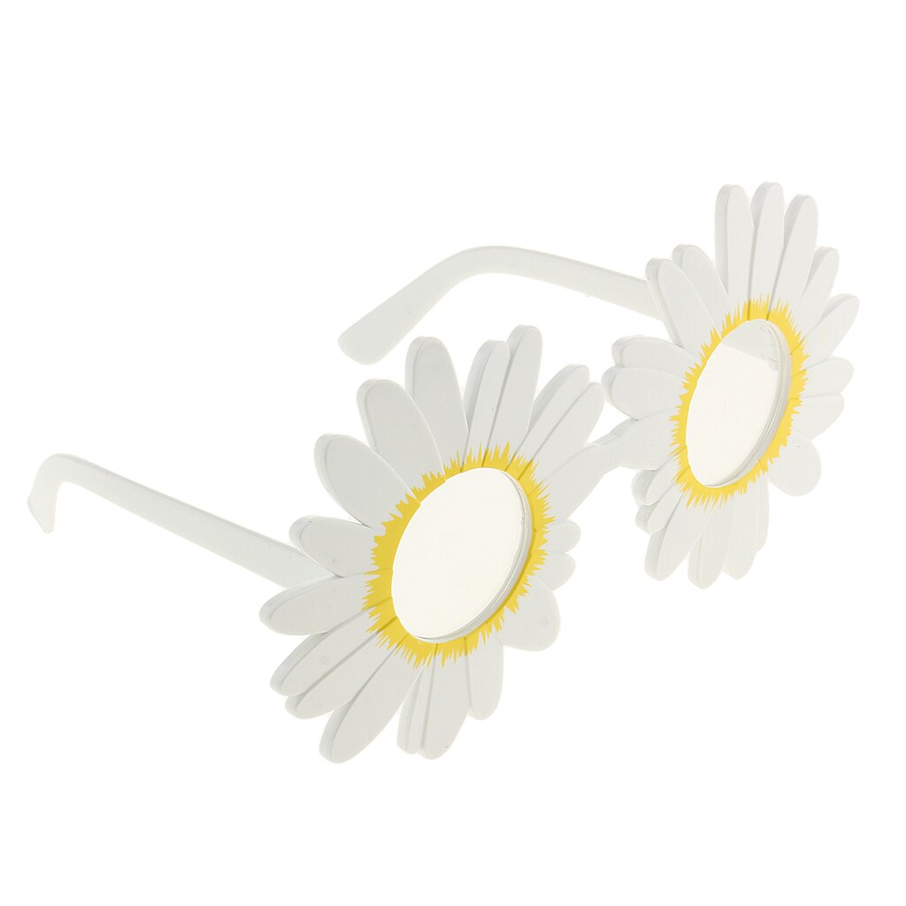 Marguerite blanche fleur drôle lunettes de soleil lunettes de soleil unisexe plage fête lunettes