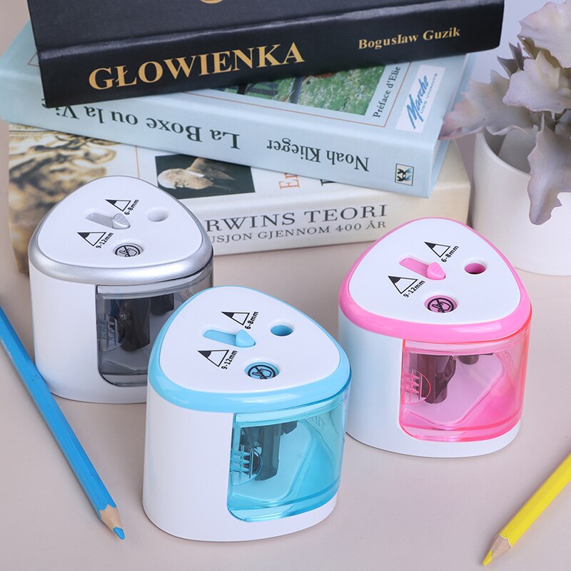 Electric Auto Sharpener Double Hole Touch Switch Pen Sharpener For 6-12mm Pencil