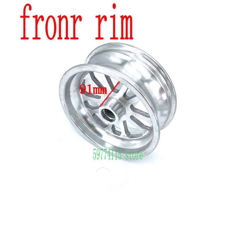 6,5 pulgadas llanta de rueda delantera 90/65-6,5/llanta para rueda trasera 110/50-6,5 sin de aluminio de cubo de rueda delantera de montaje de Scooter con eje