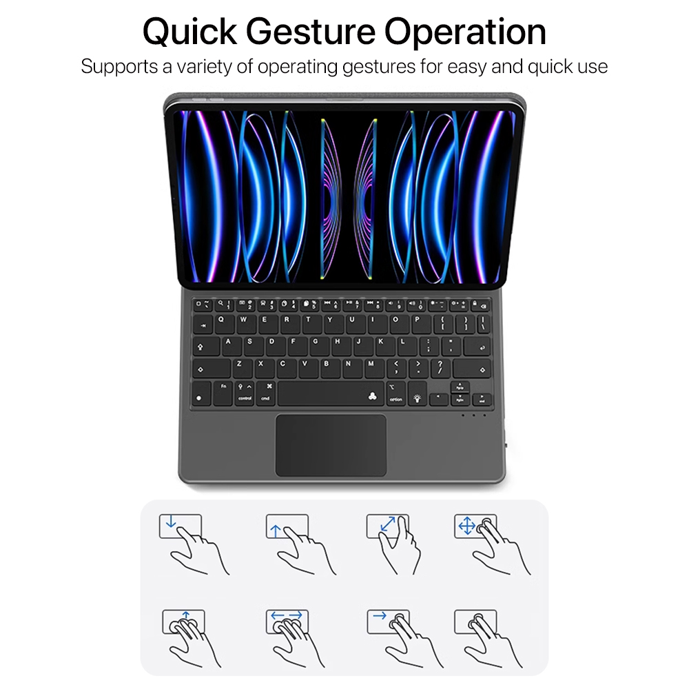 For Ipad Keyboard Case For Ipad 10th 11in 12.9in Magnetic Magic Keyboard Backlit Bluetooth Wireless Keyboard Ipad Accessories