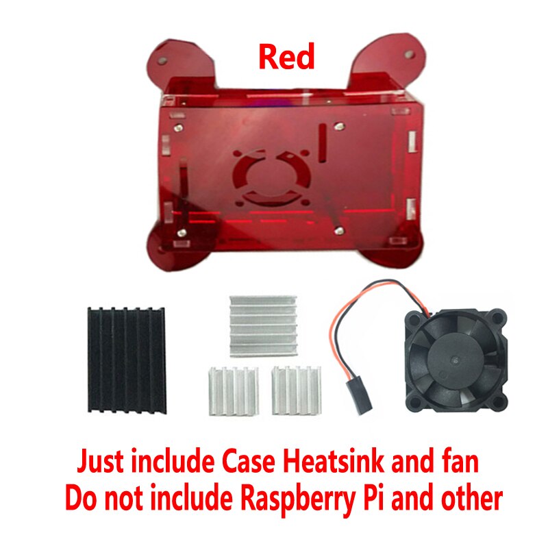 Étui Raspberry Pi 4 modèle B support mural | Étui pour 4B: Red Case Kit