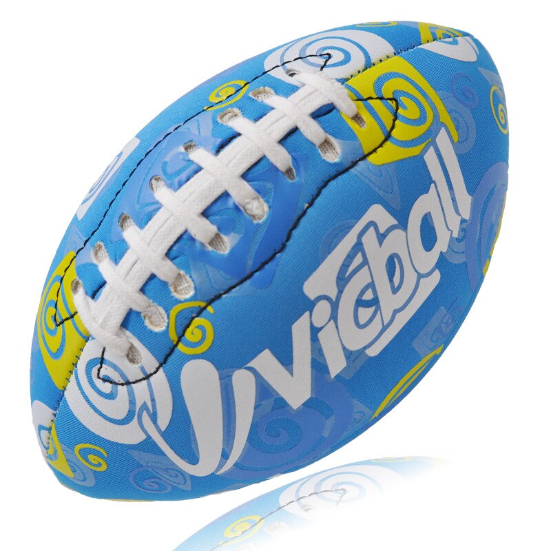 Inflatable Football Rubber Ball Rugby Kids Outdoor Sports Training: sky blue