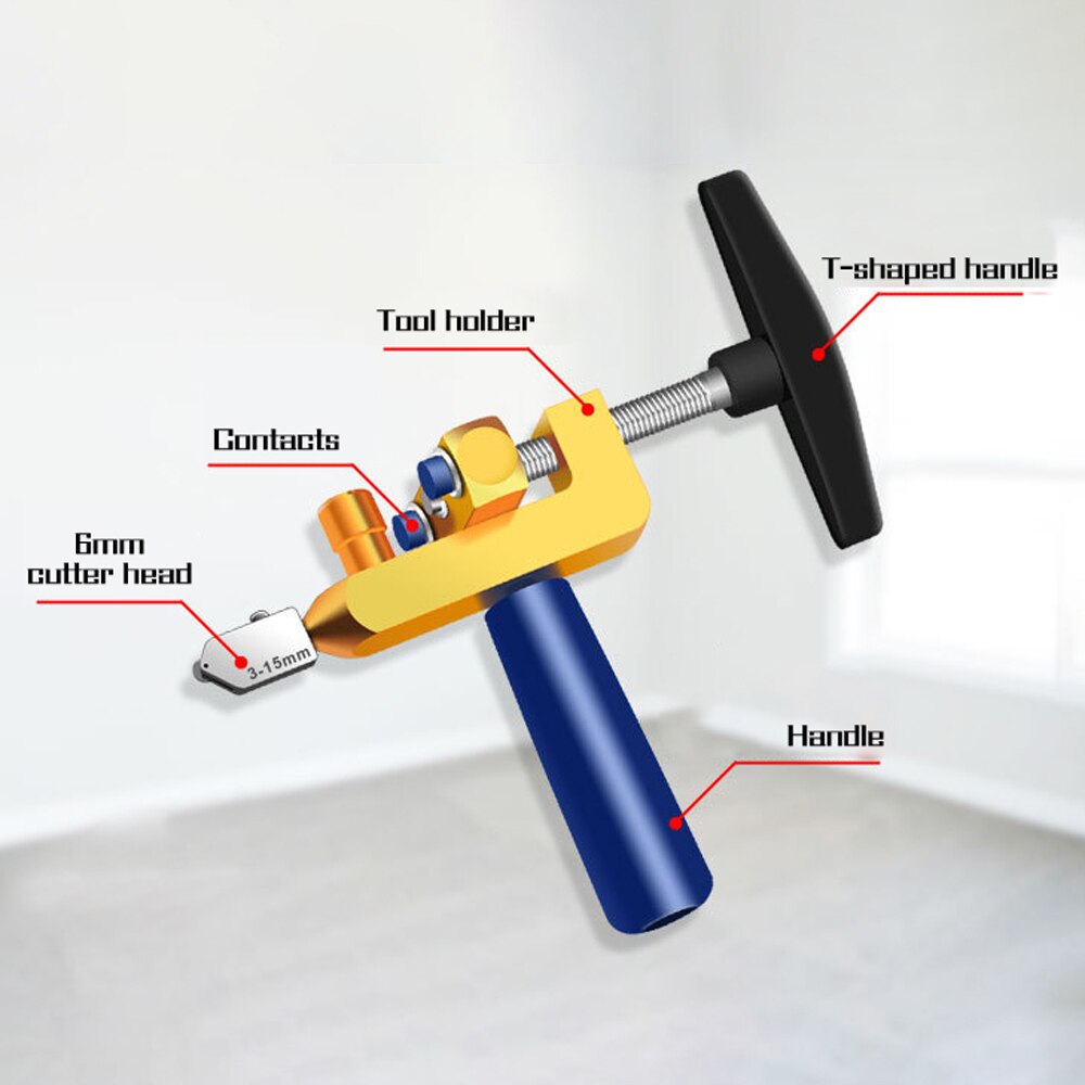 Manual Glass Tile Opener Hand-Held Replacement Cutter Heads Ceramic Tile Glass Cutter Multi-function Glass Cut For DIY Glass