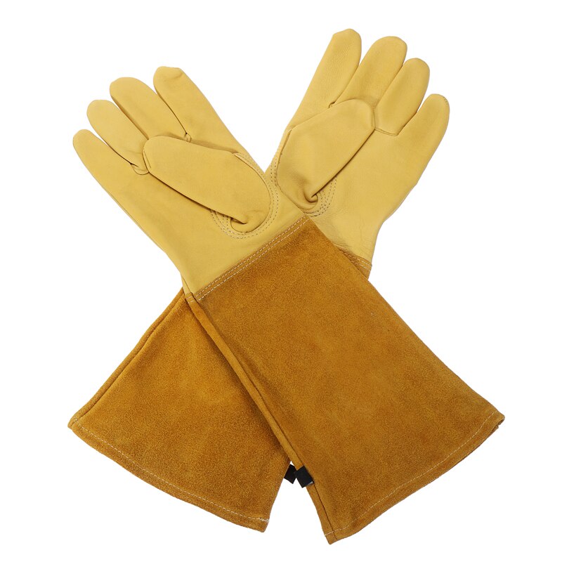 Guantes de poda de rosas para trabajo pesado, manoplas de manga larga a prueba de espinillas, para jardín y soldadura, 1 par