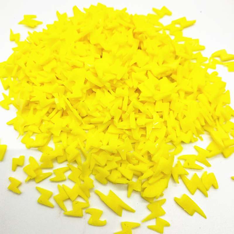 20 G/partij 5Mm Gele Bliksem Polymeer Klei Pvc Voor Diy Ambachten Plastic Klei Modder Deeltjes Klei