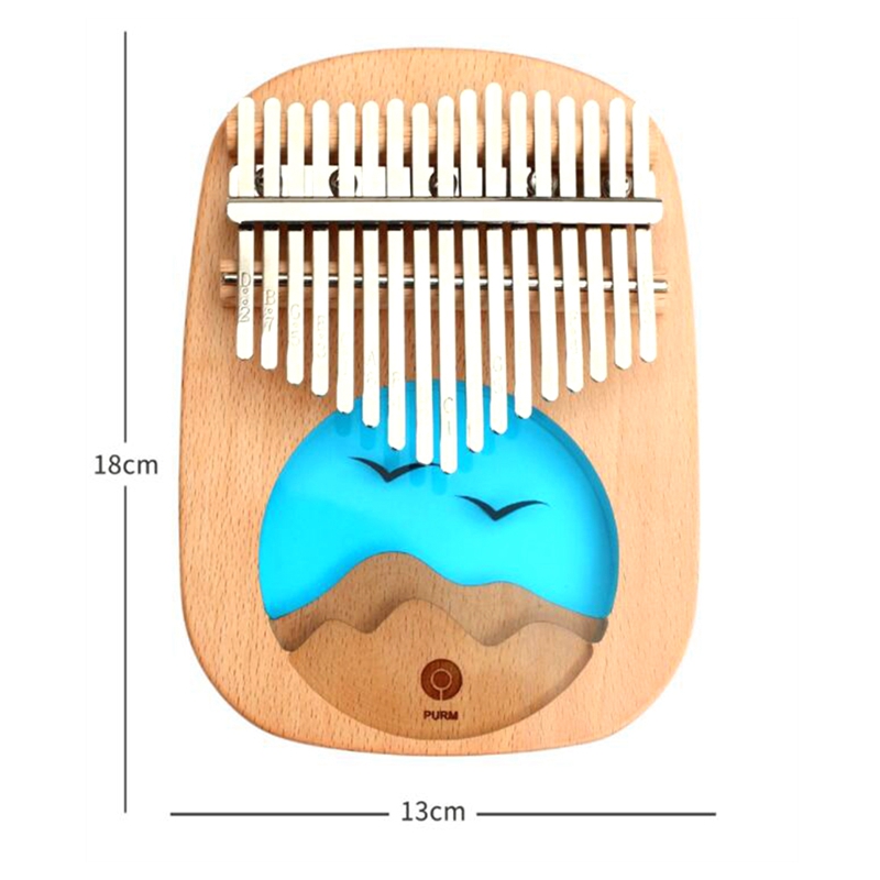 PURM Beech Thumb Piano Innovation , Epoxy Resin Kalimba 17-Tone Mbira Musical Instruments