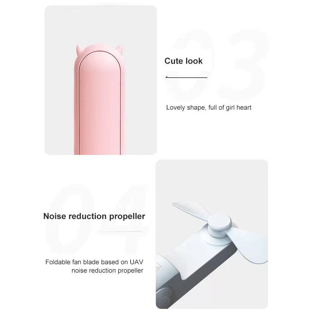 Mini-taschenventilator, usb-aufladbar, 2000 -mah-akku, tragbarer und faltbarer reiseventilator für draußen mit powerbank-funktion
