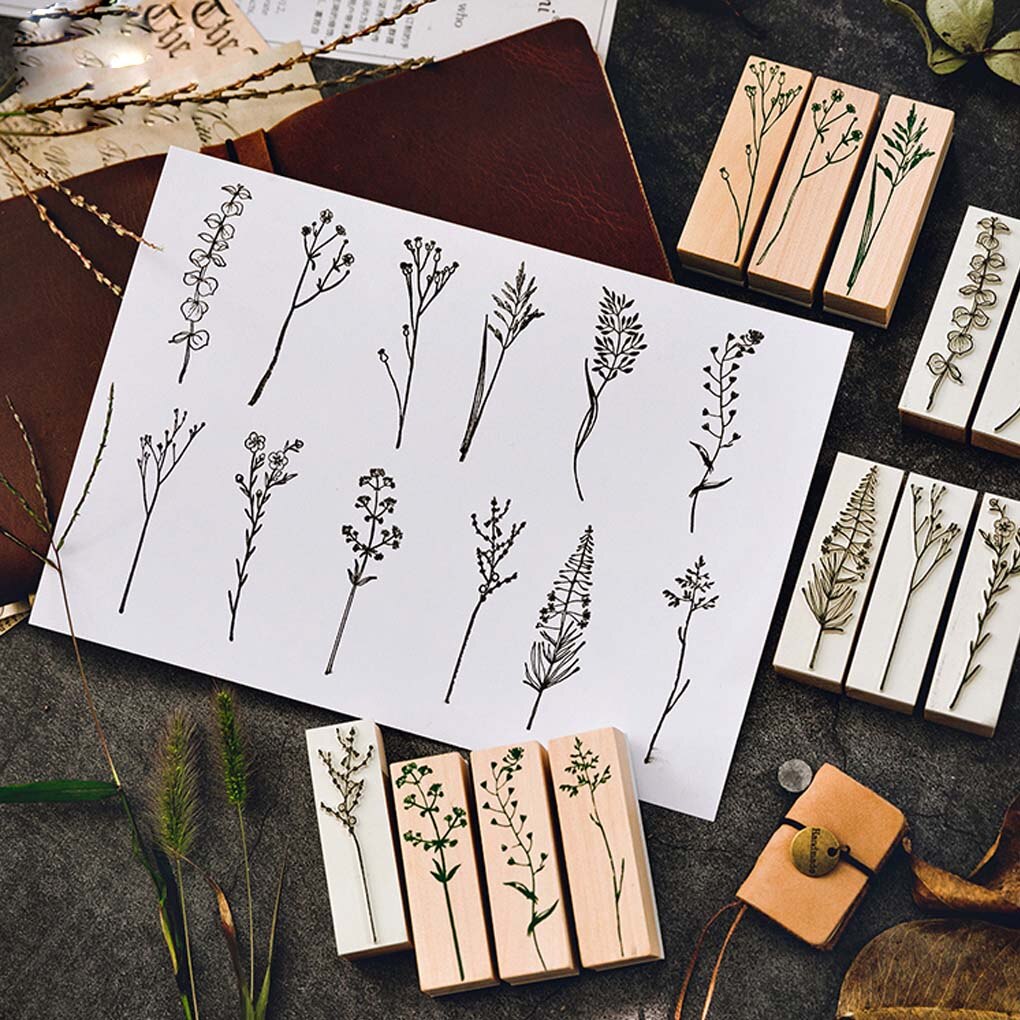 Bladeren Bos Planten Dagelijkse Planner Stempel Scrapbooking Diy Foto Maken Briefpapier Ambachten Houten Rubber Stempel