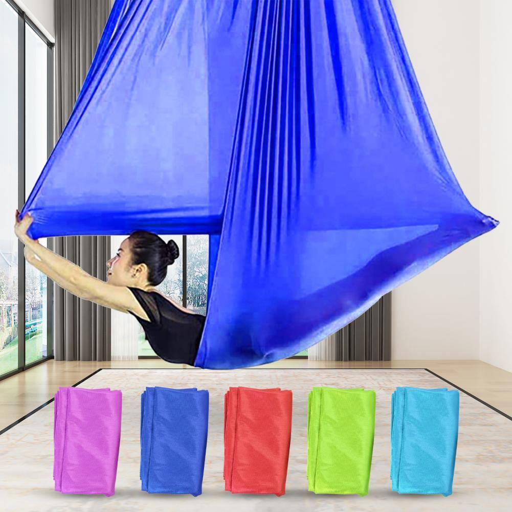 1 set swing hammock nylon aerial yoga hammock high-strength portable stretchy anti-gravity soft air hammock for home