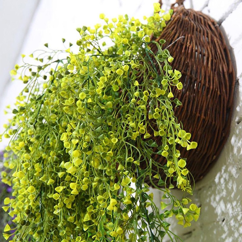 Håndlavet flettet rattan blomsterkurv rattan vase kurv hængende vas væg dekoration opbevaringsbeholder plante kurv til haven
