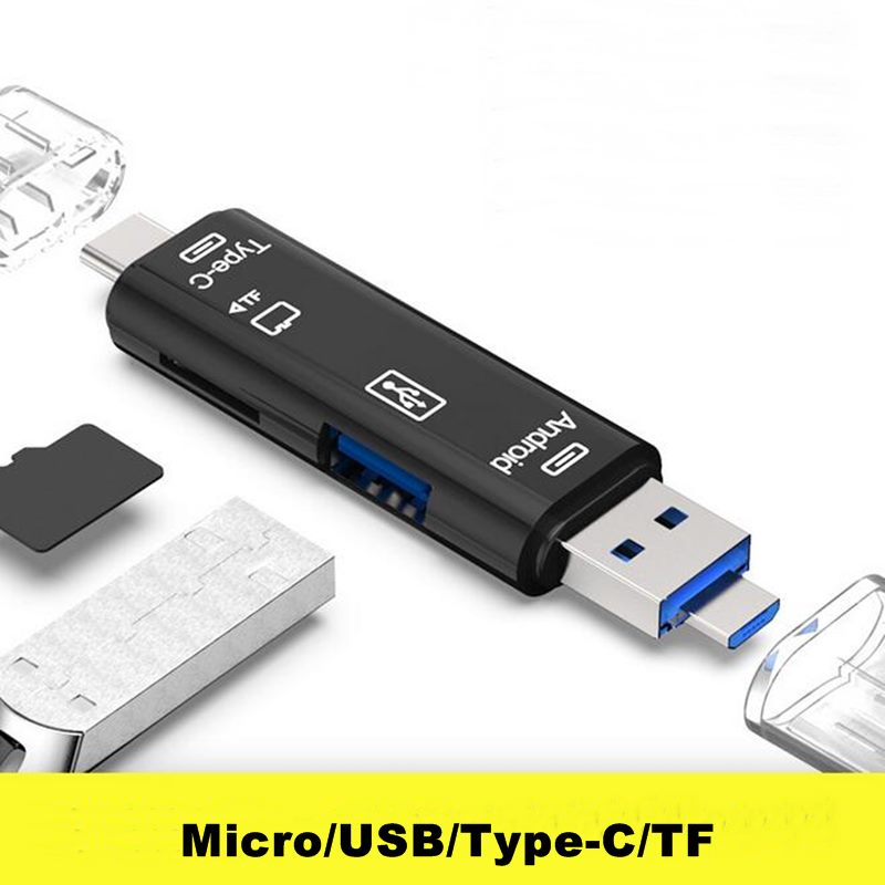 Alle In 1 Type C Usb C Micro Usb Otg Memory Card Reader Usb 3.1 Kaartlezer Hoge Snelheid Sd tf Micro Sd Kaartlezer