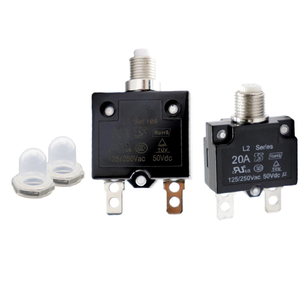 2X 20A 30A Schakelaar Push Reset Knop Circuit Breaker Overbelastingsbeveiliging