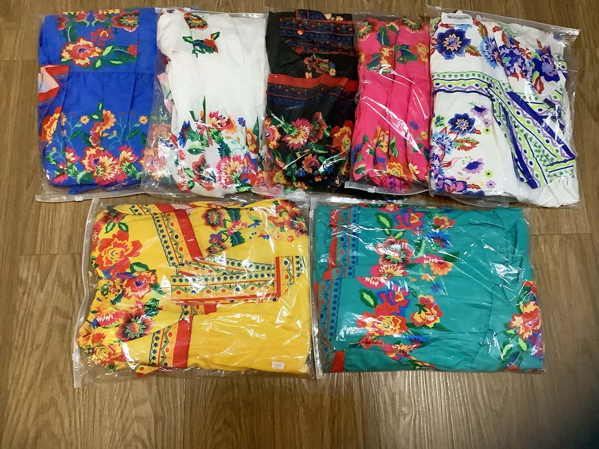 Mexican Traditional Ethnic Mexican Cinco De Mayo Summer Floral Print Off Shoulder Women Mexican Dress