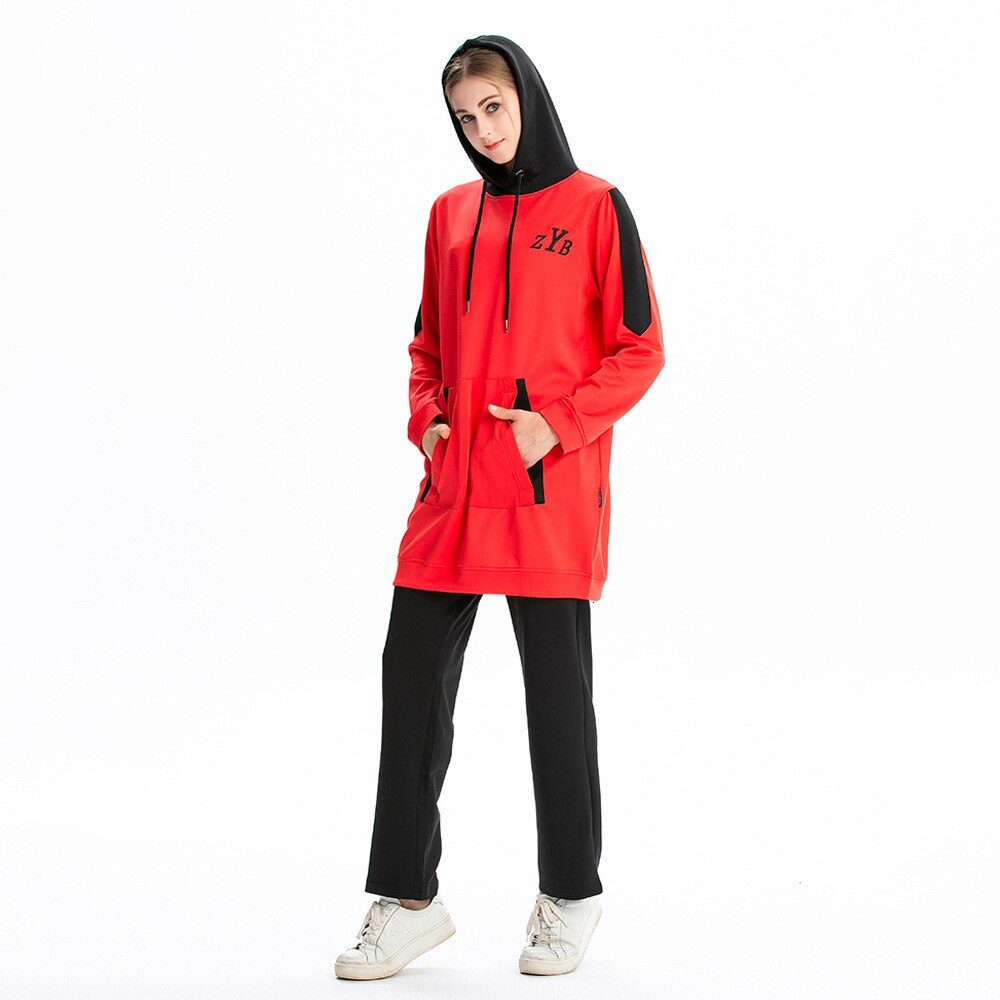 Moslim sportkleding trainingspak dames katoenen tweedelig set hoodie joggingbroek sporttops broeken kleding pakken