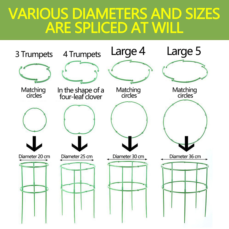 Piquets de Support pour plantes, treillis demi-cercle pour plantes en pot, bonsaï, Support de fleurs de vigne, Clips à tige fixe, outils de jardinage, 6 à 36 pièces