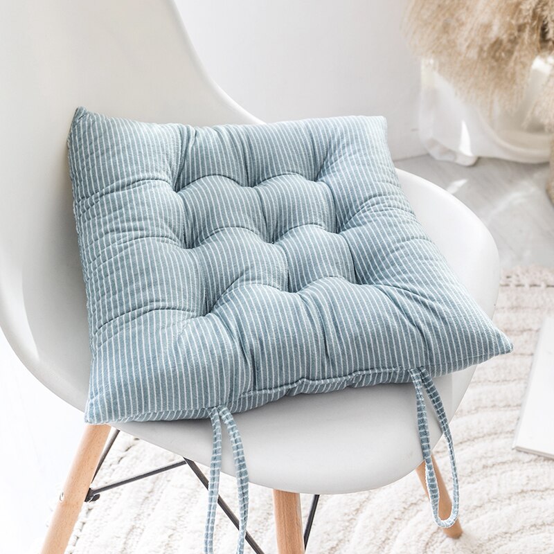 1pc 35*35cm Plush Chair Cushion Dining table Chair cushion Autumn and Winter Stripes Thickening Chair Cushion