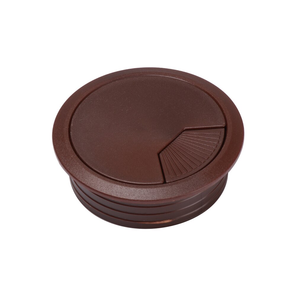 1PC 60/80mm Desk Table Plastic Cable Hole Cover PC Computer Desk Round Wire Tidy Grommet Cable Organizer: dark brown / 80mm