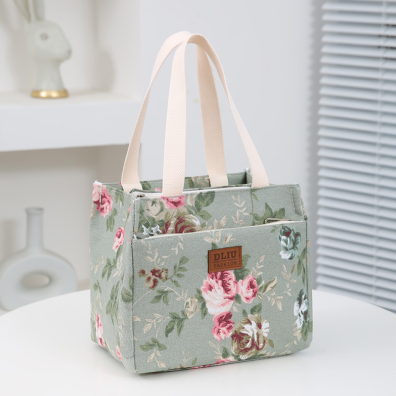 Insulation Bag Cooler Portable Ice Bag Print Multipurpose Lunch Bag Bento Bag Household Lunch Box Handbag