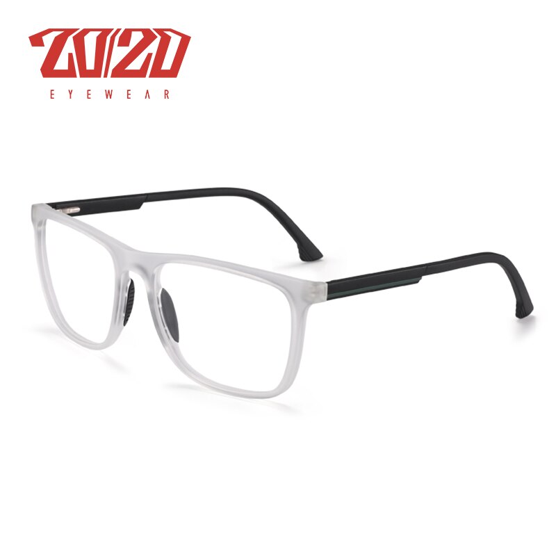 20/20 Tr90 Brilmontuur Mannen Vierkante Brillen Mannelijke Klassieke Volledige Optische Brillenglazen Frames Gafas Oculos FCB04-04: C08A White