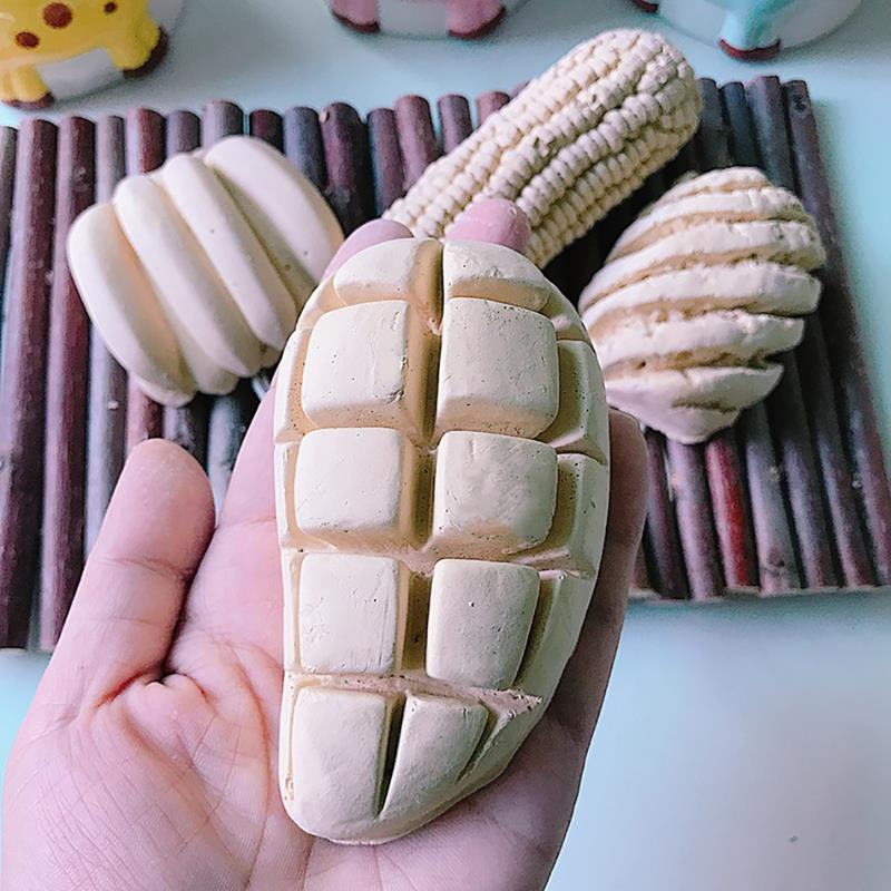 2PCS/Set Hamster Chew Toy Cute Fruits Shaped Hamster Grinding Stone Small Animal Chew Block Hamster Accessories