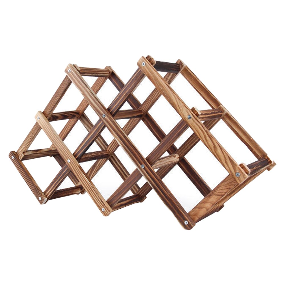 Estantes plegables de madera para vino, soportes de armario para botellas, estante de madera, organizador de almacenamiento para vitrina retro: 6bottles-Retro
