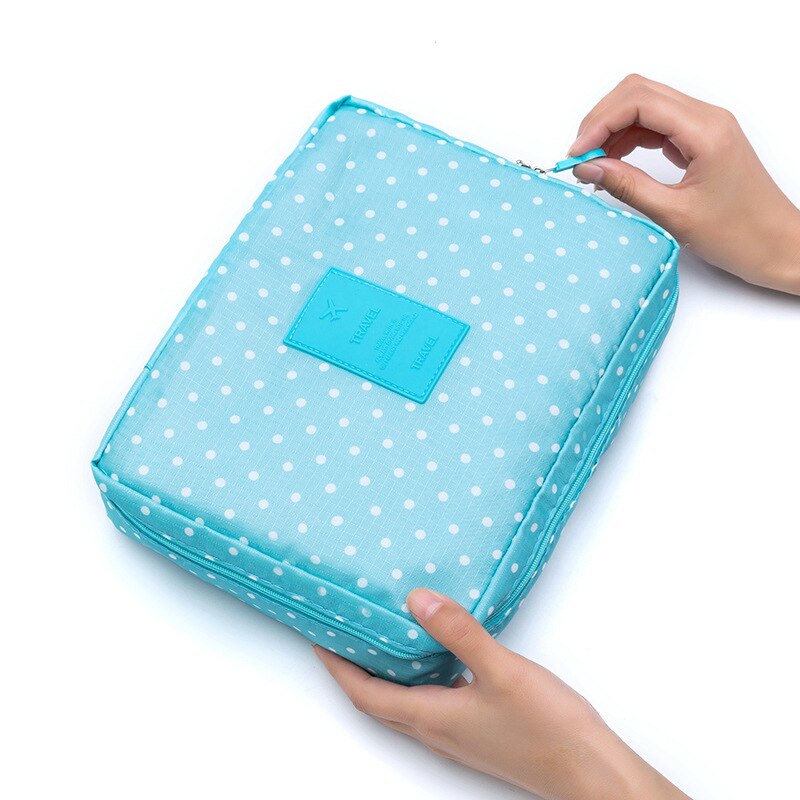 Bolsa con cierre para cosméticos de mujer, bolsa de maquillaje portátil, resistente al agua, organizador multifunción, neceser de viaje para neceser: 14