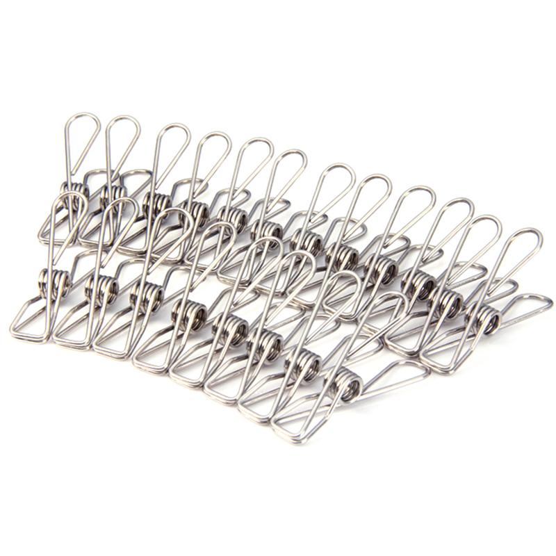 10 Pcs Rvs Wasknijpers Metalen Clips Sokken Clips Wasknijpers Multifunctionele Kleding Deken Klemmen Metalen Pinnen Doek