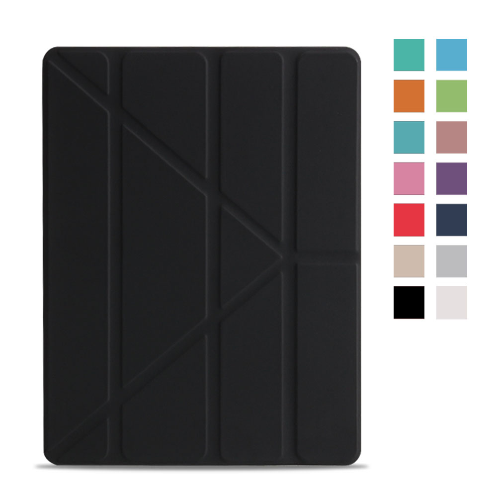 For ipad 9.7 Case Leather Silicone Soft Back Cover Case For ipad 6th Generation Case Smart Cover For ipad 9.7 Case: Black