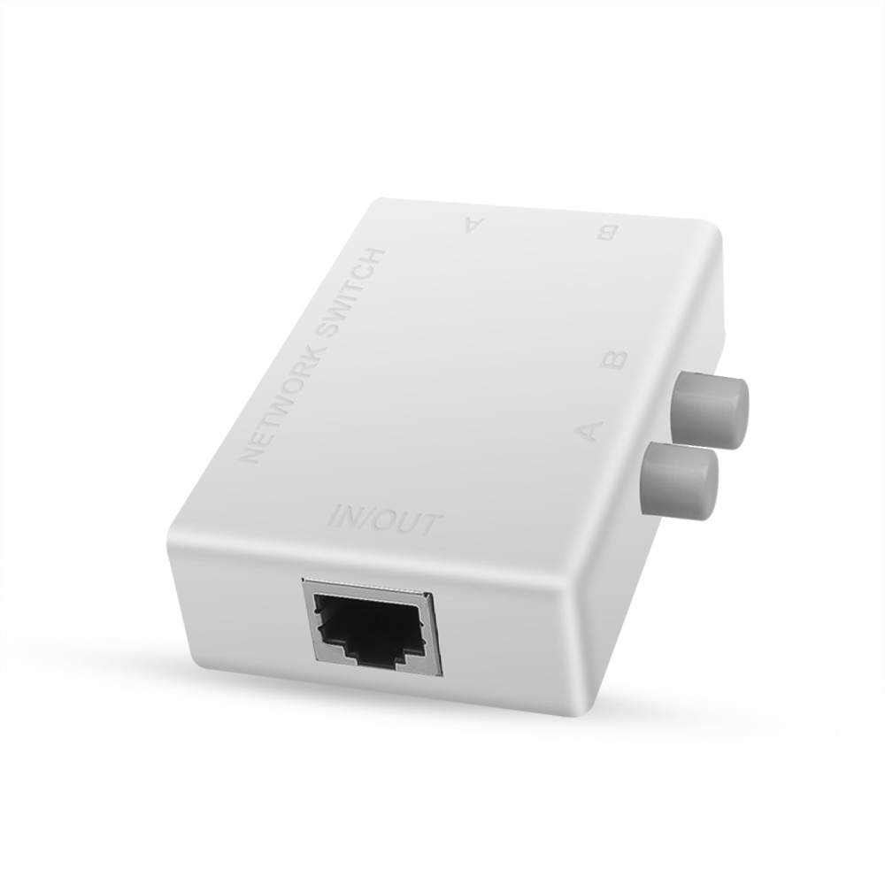 Mini 2 port  rj45 rj-45 netværksboks netværk switch ethernet switcher dual 2 way port manuel deling switch adapter hub