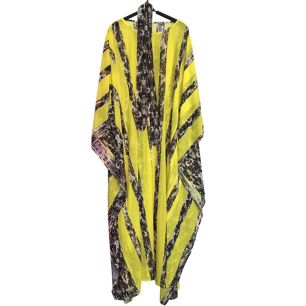 Zuid Afrikaanse Jurken Voor Vrouwen Vetement Femme Dashiki Afrikaanse Print Jurken Afrika Dames Kleding Ankara Zomer Jurk: Yellow