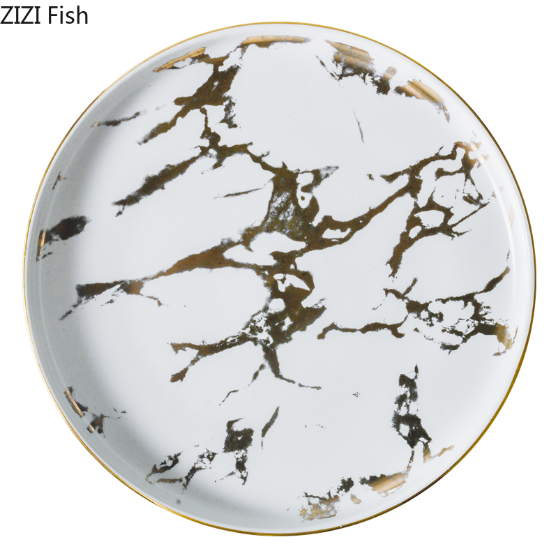 Marble Texture Ceramic Dinner Dish Plate Rice Salad Noodles Bowl Soup Plates Dinnerware Sets Home Tableware Kitchen Cook Tool