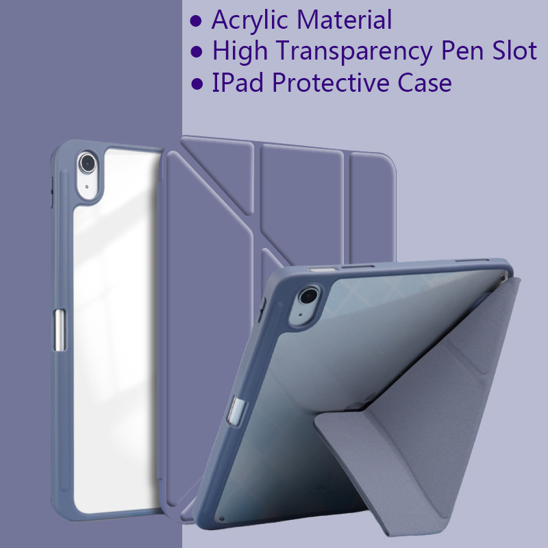 For Ipad 10 Acrylic TPU Y-fold Multifunctional Protective Case For IPad 7 8 9 10.2 Case Tablet Sleeve Pro11 12.9