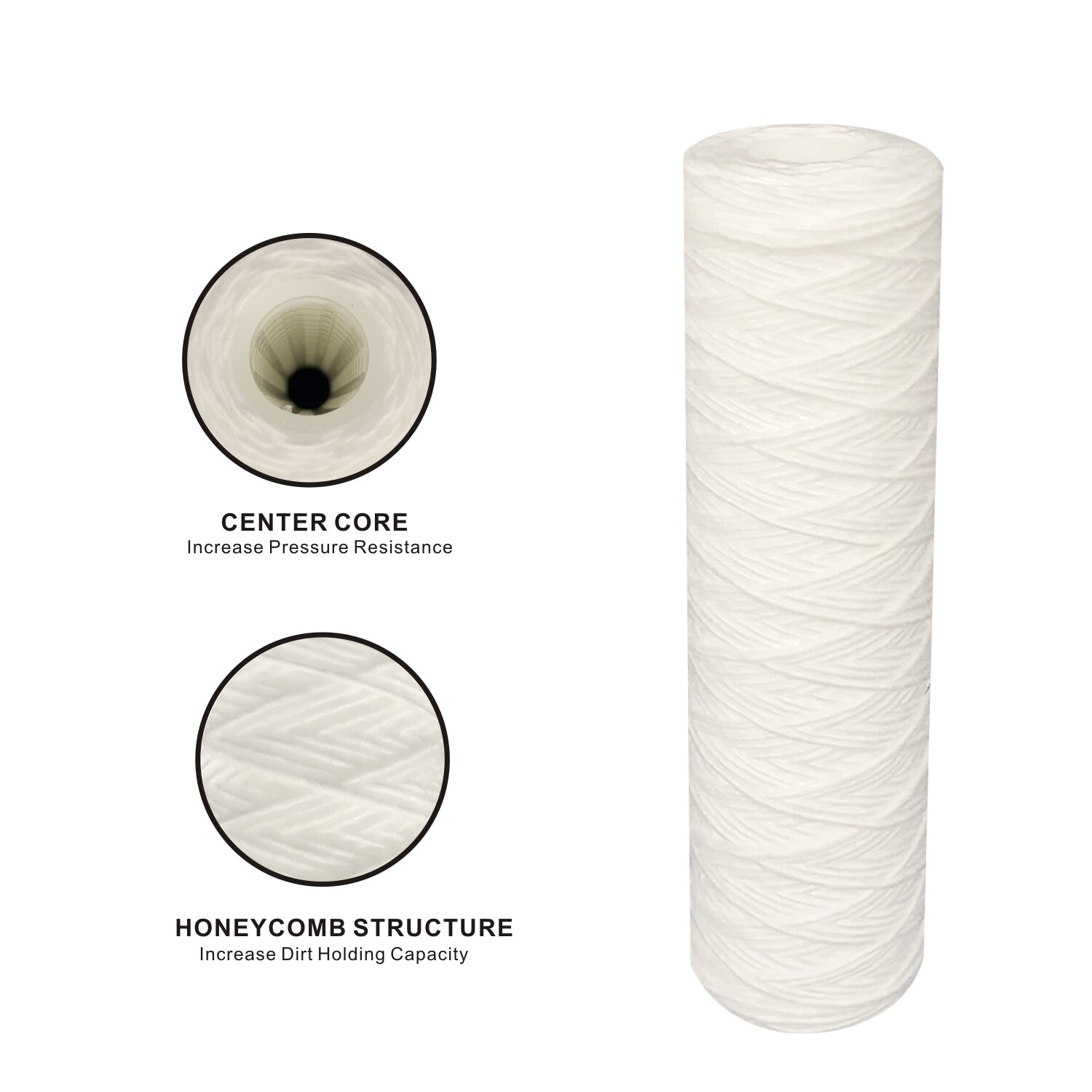 10 "X 2.5" String Wond Vervanging Water Filter Cartridge 1 Micron Voor Elke 10 "Filterhuis Of ro Unit - 4 Pack