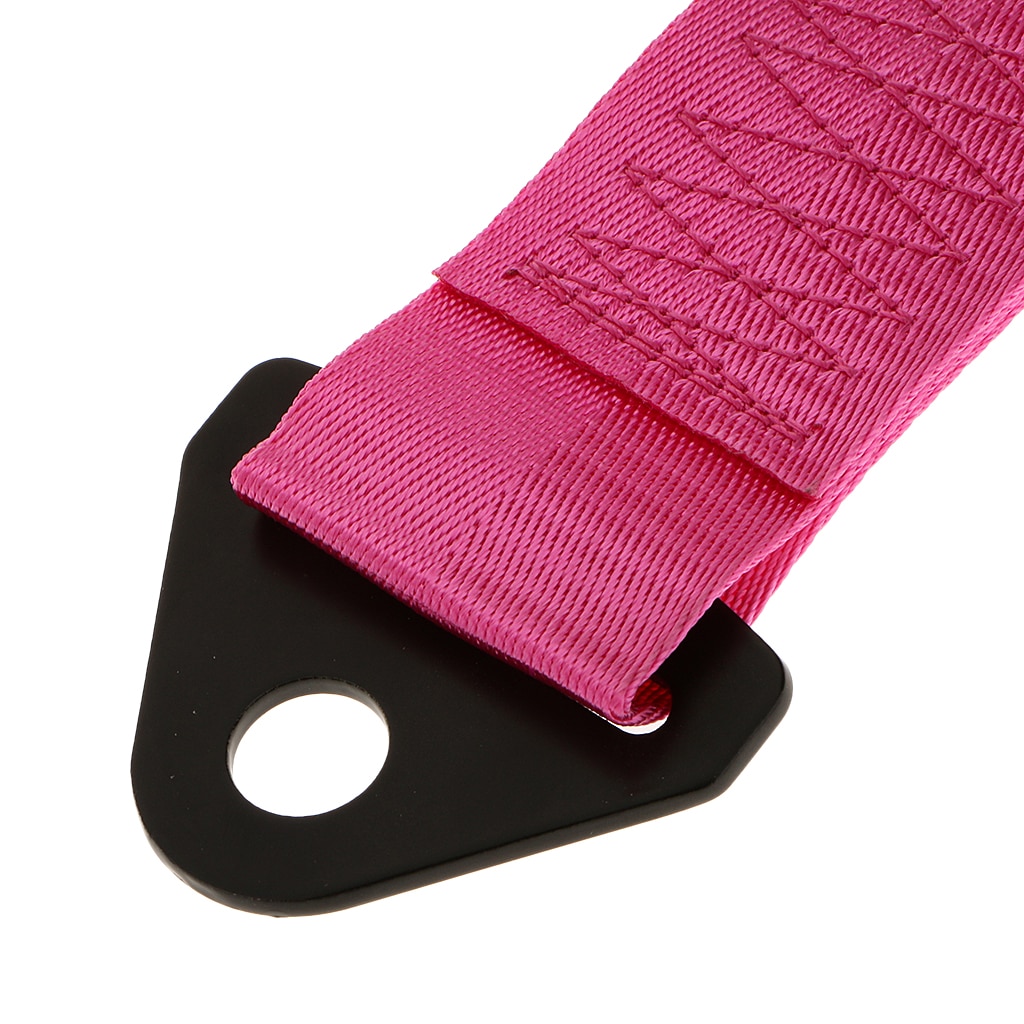 Car 2 Ton Tow Hauling Towing Strap Rope Loop With Bolt Hook Heavy Duty Pink