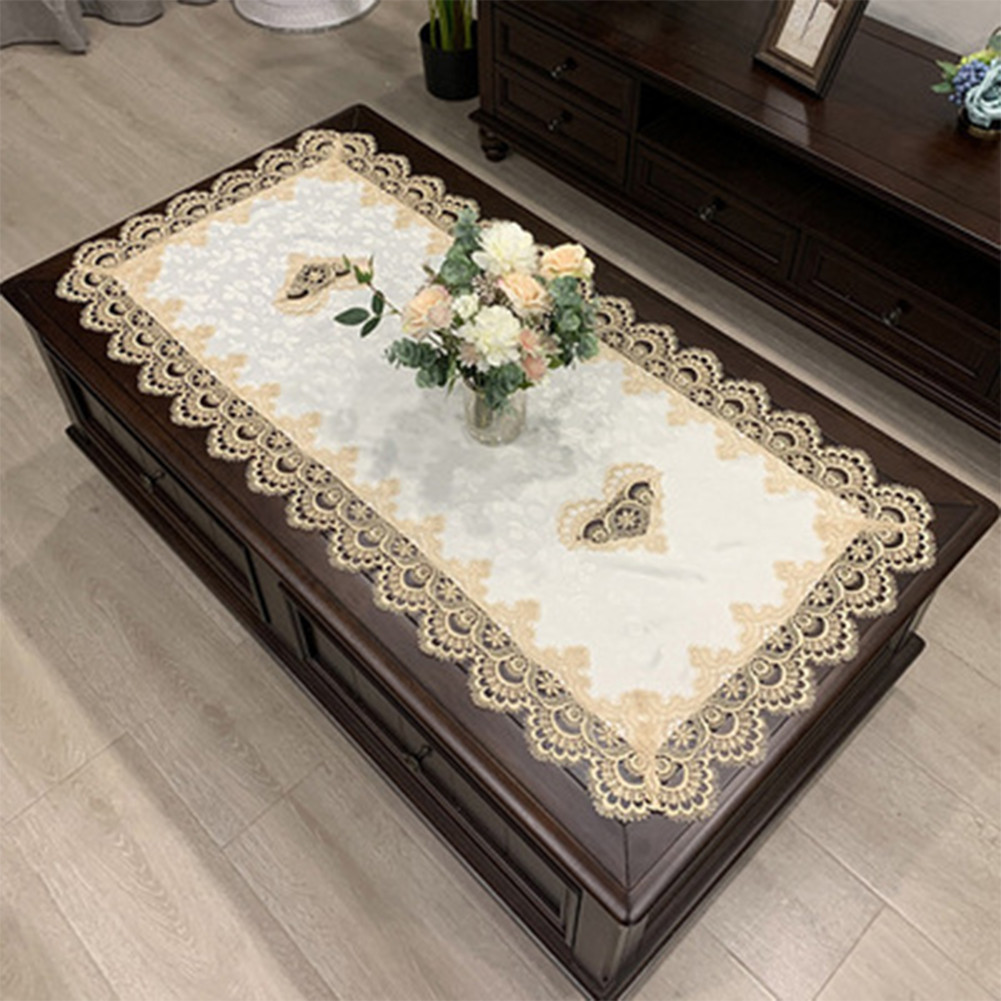 Rechteck Tischdecke europäische bestickte Kaffee Tee Tischdecke hohl geschnitzte Heim textilien Dekoration Zubehör 50*100cm