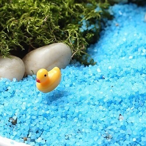 1 saco de areia azul para miniaturas jardim de fadas musgo terrário decoração artesanato bonsai fada jardim decoração acessórios resina moderna