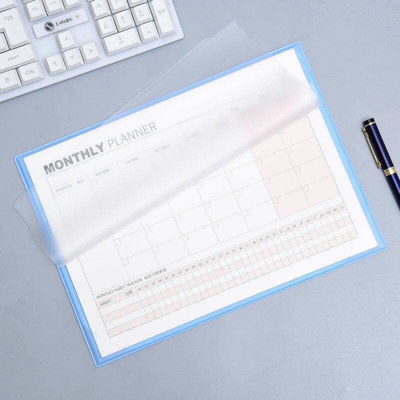 Desktop A4 maandelijkse schema Agenda planner organisator Maandelijkse dagelijkse Plan Notepad Voor jongens meisjes school kantoorbenodigdheden: blue
