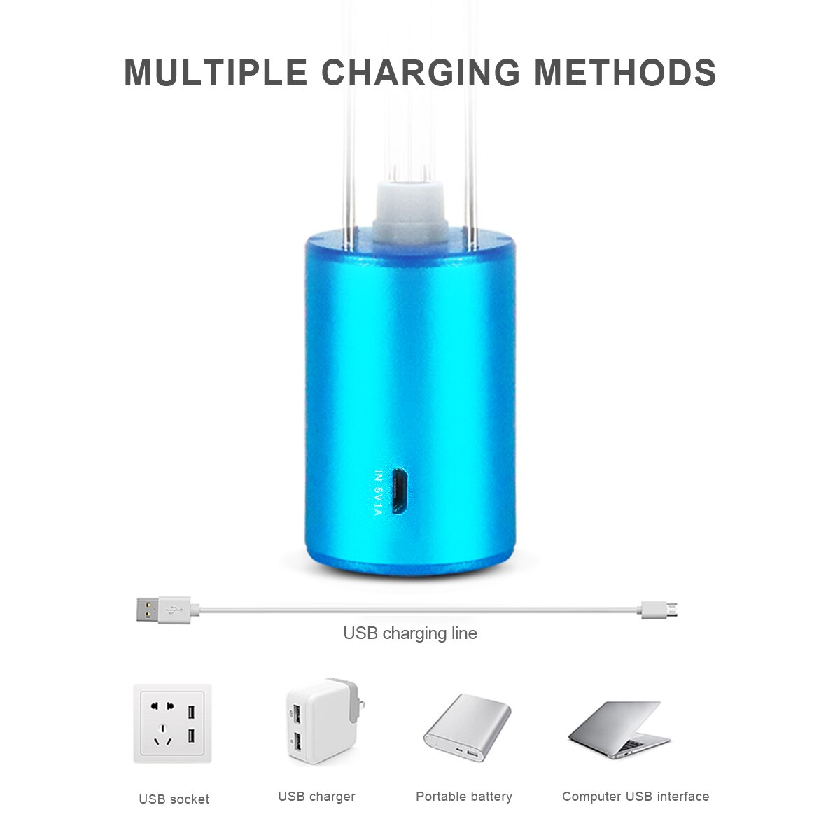 USB Recharge UVC Sterilization Stick Disinfection Rod Personal Care Traveling Sterilizer UV Sanitizer Light LED Ultraviolet Lamp