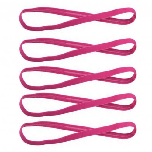 Bandas para el pelo para hombre y mujer, cinta para el pelo de Color caramelo, cinta deportiva antideslizante para correr, banda elástica de goma para el sudor, accesorios para el cabello de fútbol, 5 uds.: Rose Red
