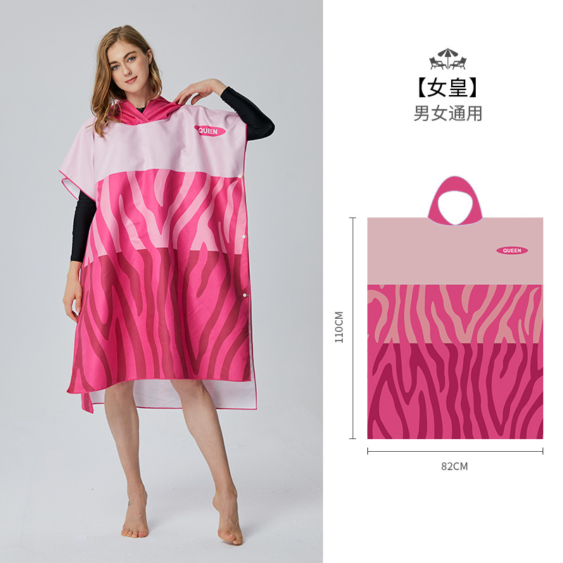 Surfen Poncho Kleid Handtuch Mikrofaser Bademantel Ponchos Surfer Kleid zum Surfen Schwimmen Tauchen Strand unisex: Schwarz