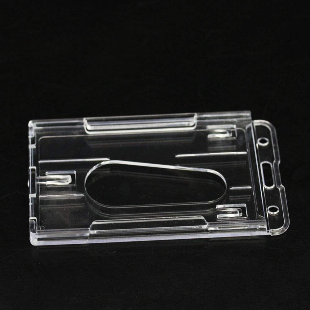 5 Pack Transparente Vertical (2-3 Cartões) ID Badge Holder Caso Claro de Plástico Rígido 2-Sided Pesados Trabalhador Tampa Do Cartão de Crédito