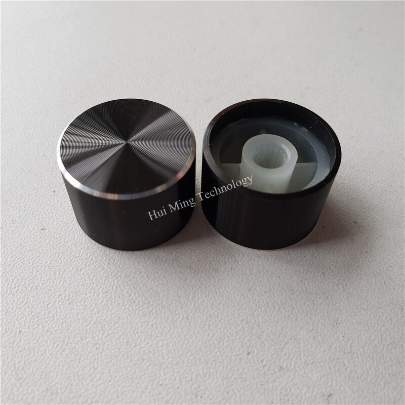 10pcs aluminum plastic cap knob potentiometer knob Smooth 22*15*6mm silver O shaft amplifier volume adjustment aluminum knob