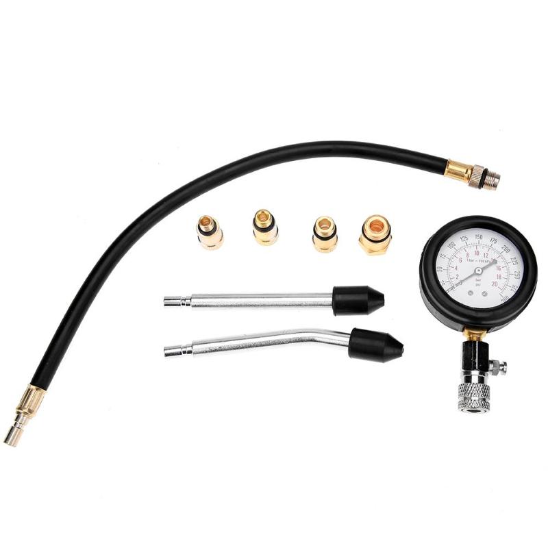 Kit de probador de presión para Motor, Motor de gasolina, cilindro de Motor de gasolina para coche y motocicleta, con adaptador
