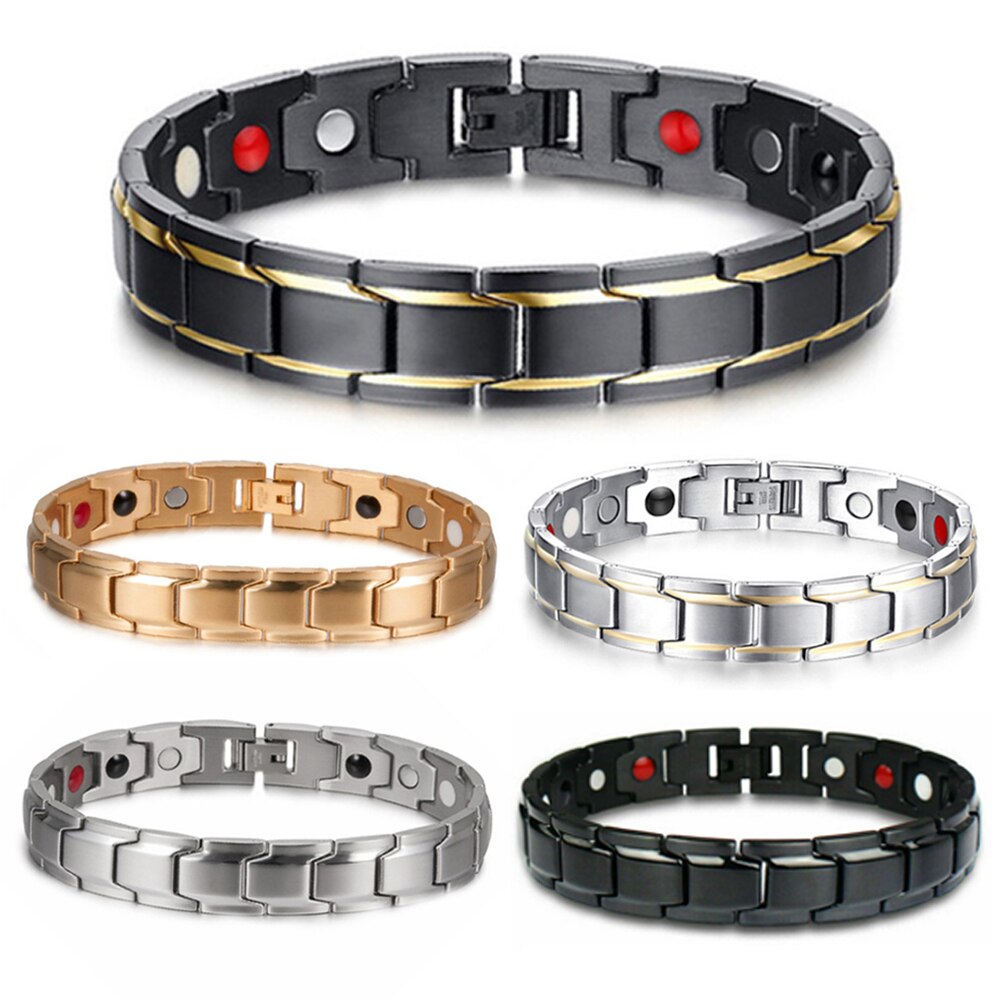 Männer Armband Therapeutische Energie Armband Edelstahl Heilende Magnetische Therapie Armband Hologramm Armband