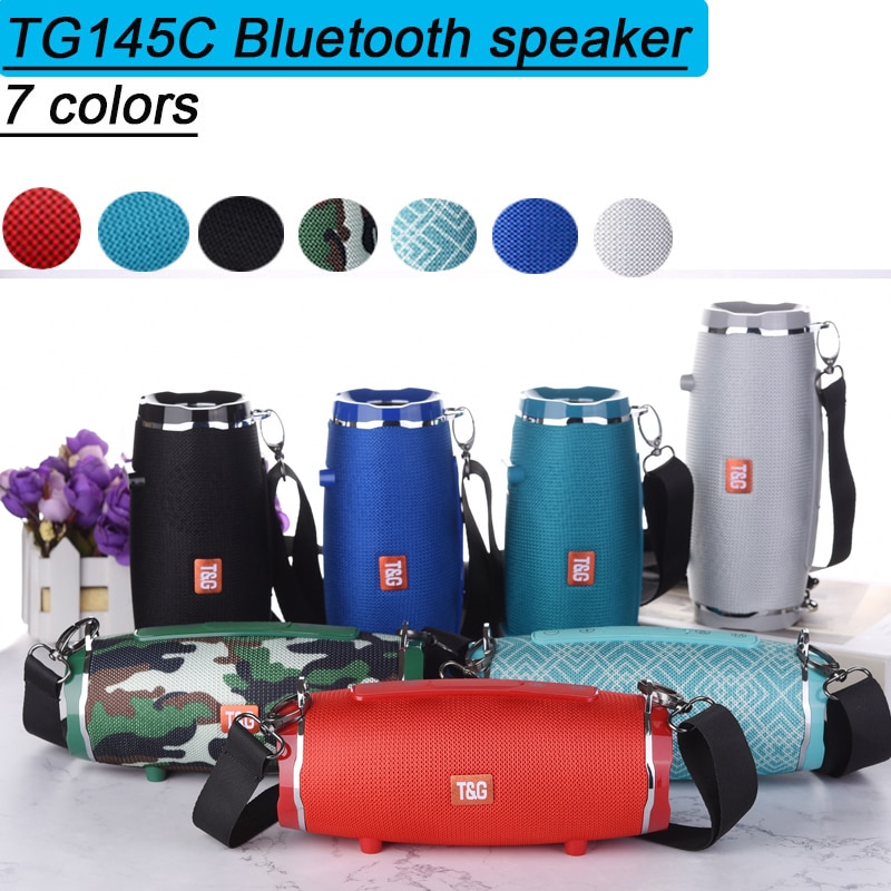 TG145C Bluetooth speaker TWS couplet wireless outdoor waterproof portable 3D stereo subwoofer speaker column with TF FM USB AUX