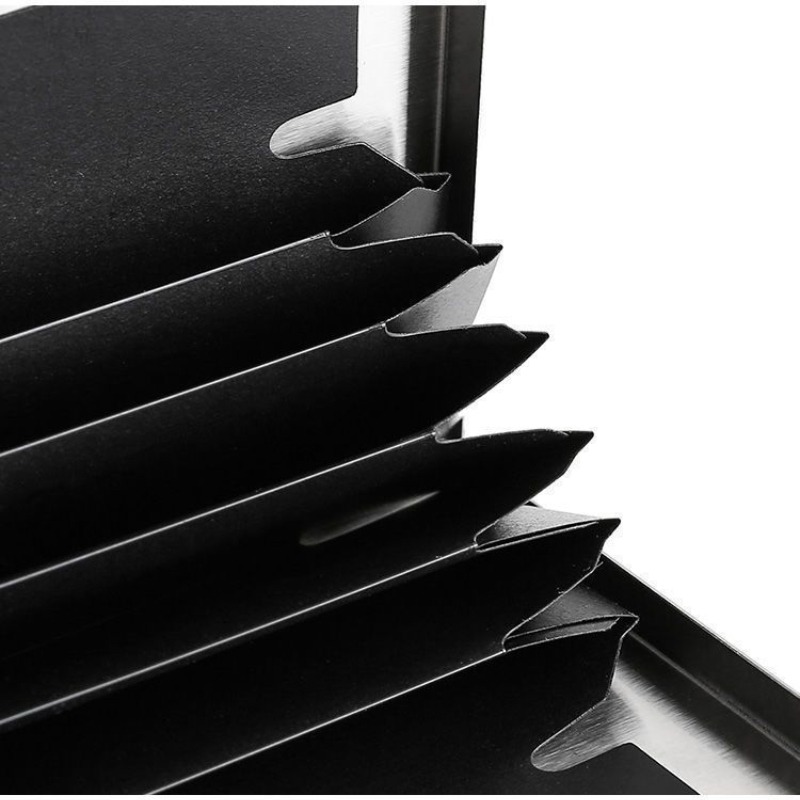 Portatarjetas DE CRÉDITO RFID, caja de paquete de Metal delgado, antimagnético y antirrobo, sostiene hasta 10 tarjetas, tarjetero minimalista de