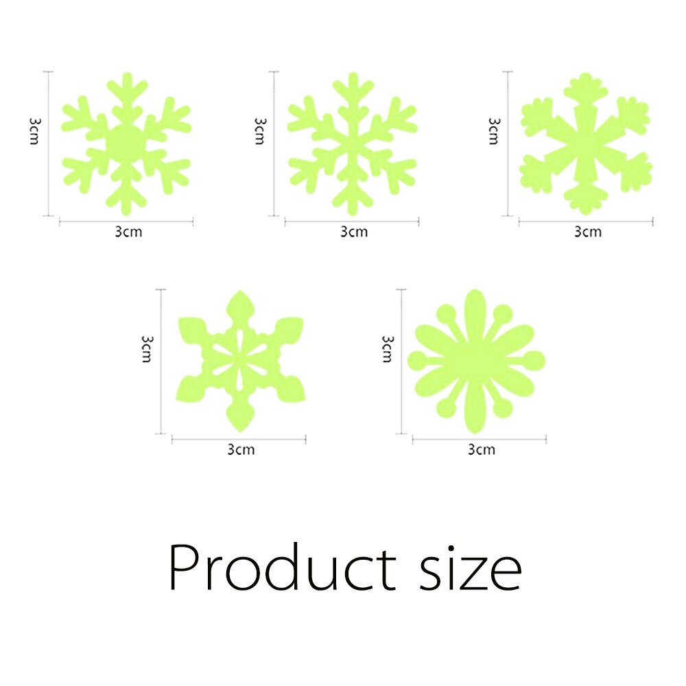 50 pcs/lot Glow In The Dark Snowflake Wall Stickers Window Kids room Christmas Sticker Fluorescent Year wallpaper DIY /d