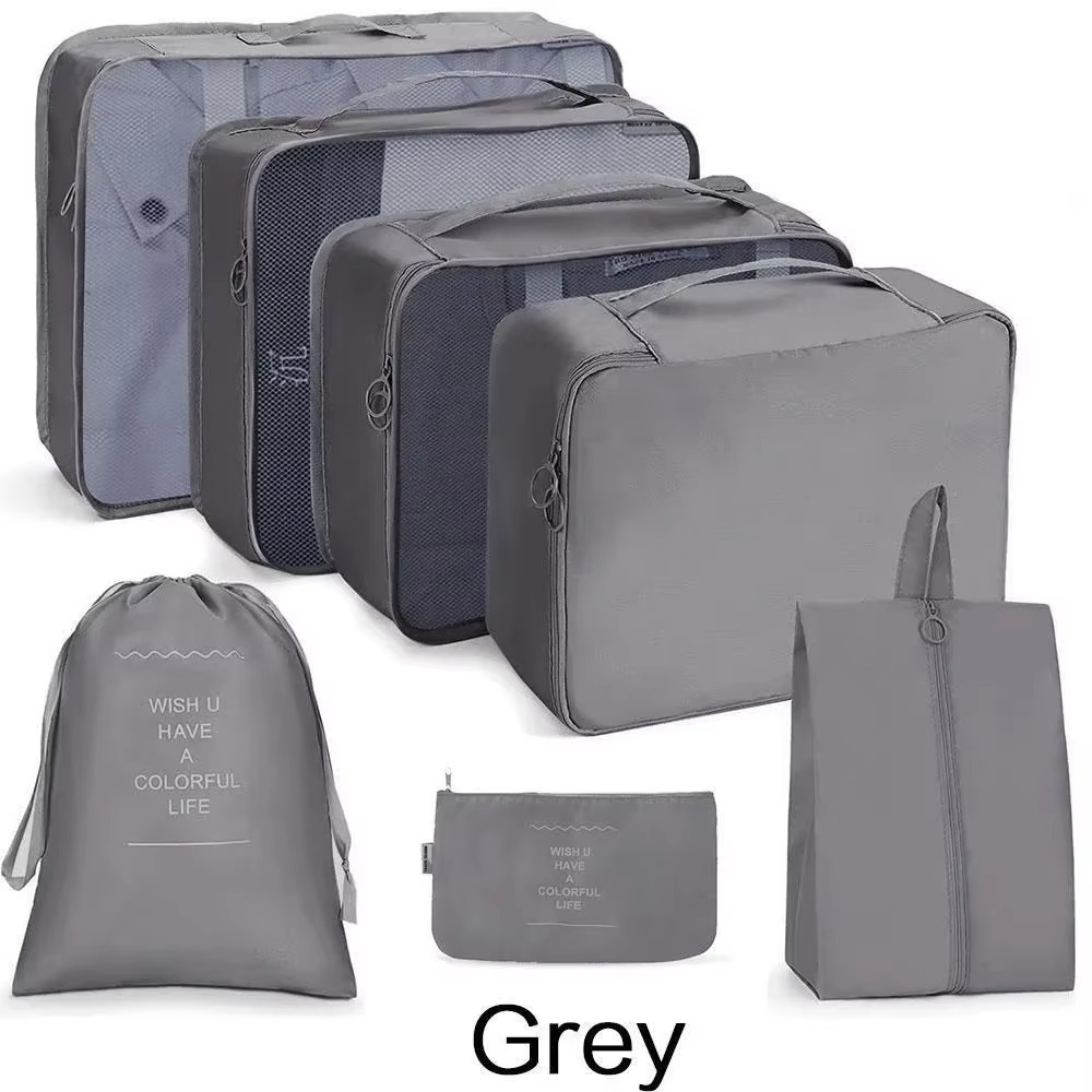 6Pcs/Set Travel Luggage Cubes Set - Foldable Storage Bags for Clothes, Shoes, Underwear, and Accessories, Suitcase Organizer: Dark Khaki