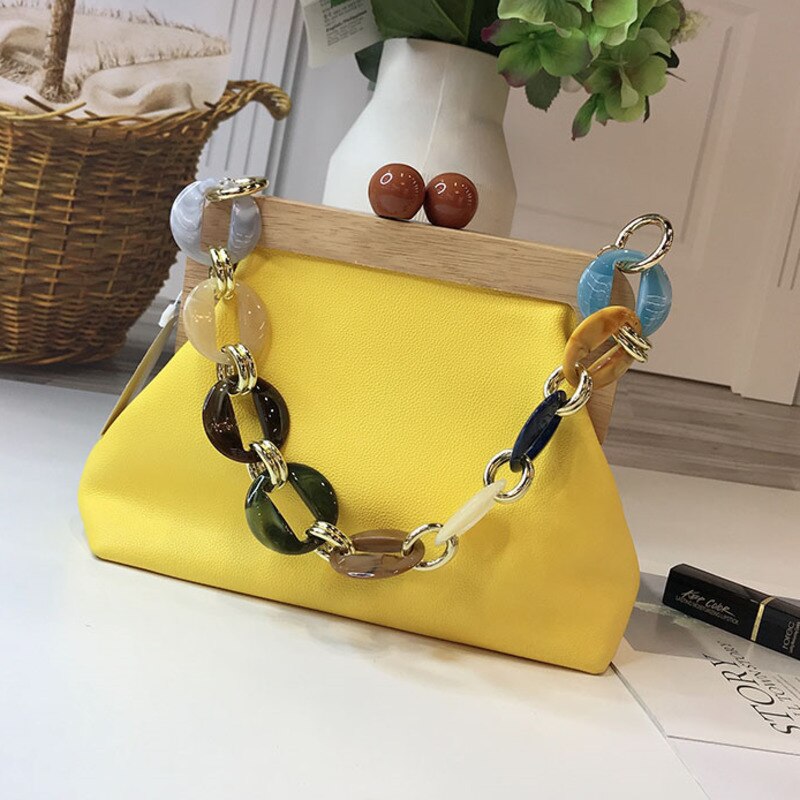 Frauen Abend Tasche Luxus Kasten Eimer Tasche Acryl Clip Kette Elegante Frauen Handtasche Bankett Partei Schulter Taschen Neue