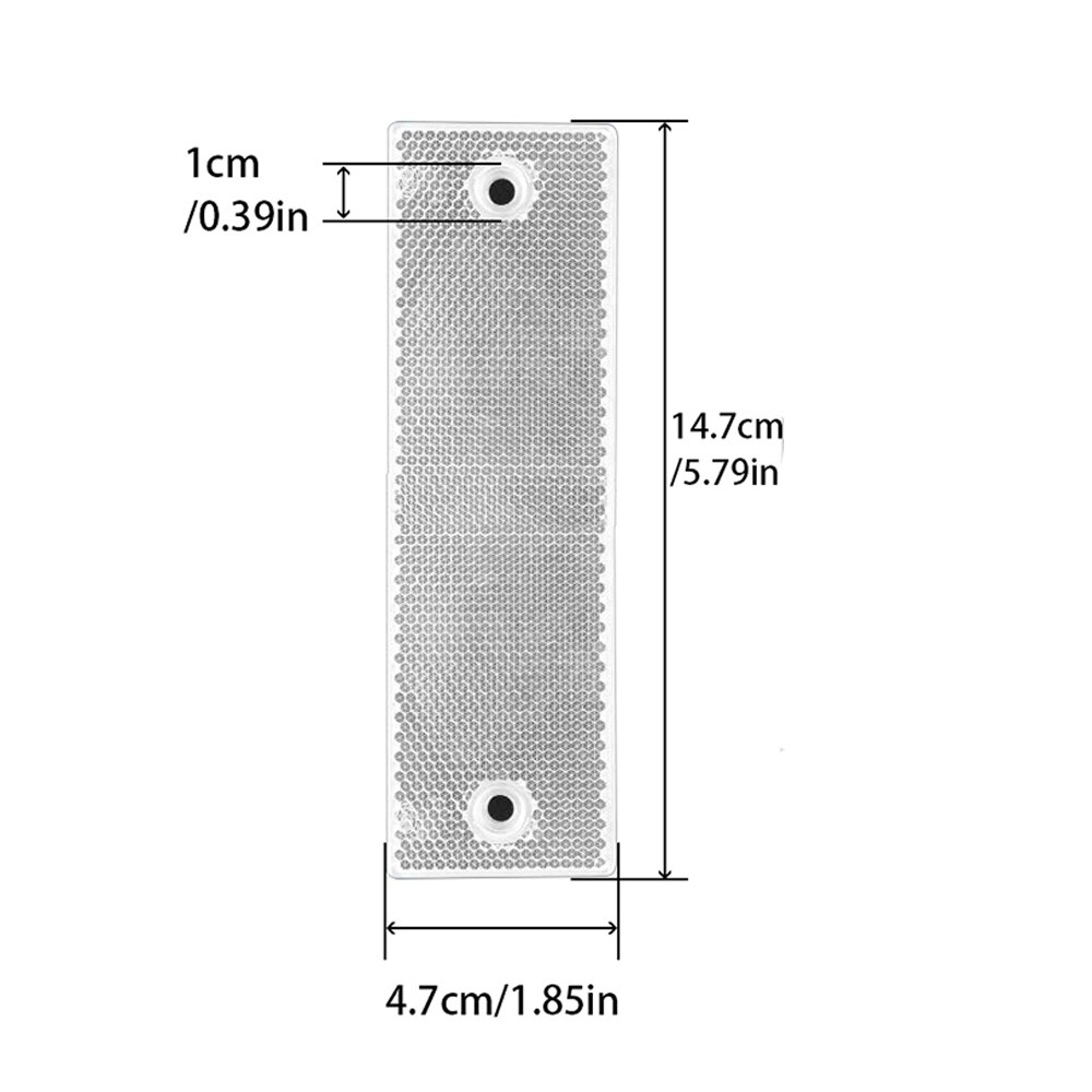 Car Safety Reflective Tape Plastic Reflector Warning Plate Stickers Sign Sheeting Pasted For Truck SUV Motorcycle Red White: White With Hole